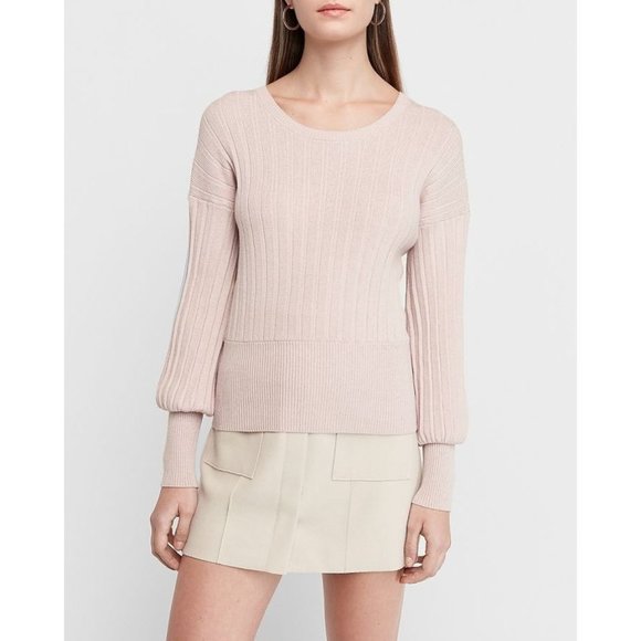 Express Ribbed Blouson Sleeve Sweater M - Picture 4 of 5